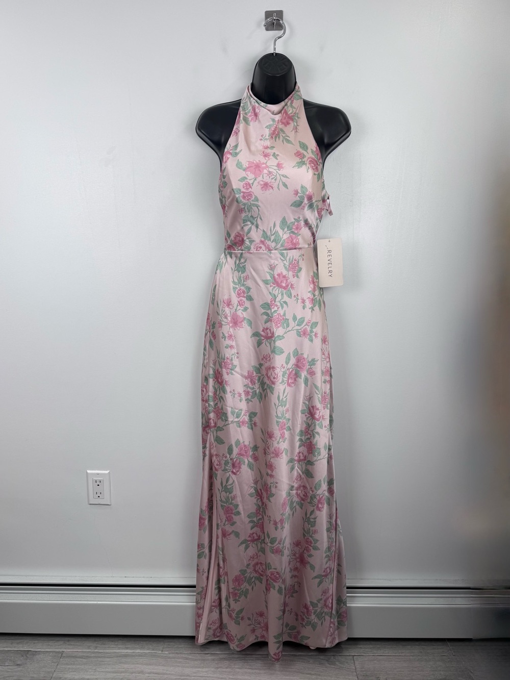 NWT Revelry Women Veronica Satin Floral Print Dress Size 4